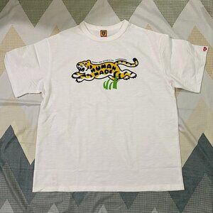Human Made Leopard Print White Short-Sleeved T-Shirt